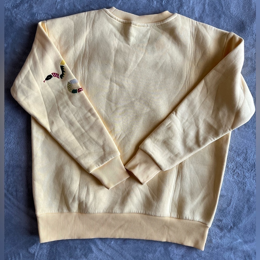 Avenue Tropicale Yellow Embroidered Sweater Extra Small - Picture 2 of 6